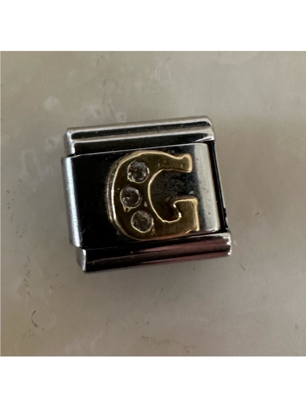 Italian Charm Link with Gold 'G' Initial - Zoppini